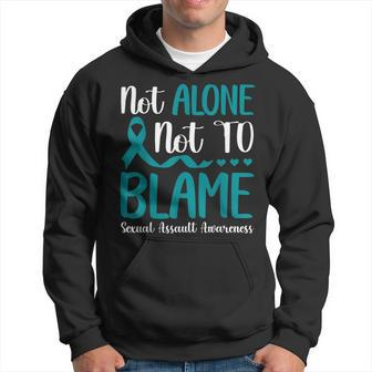 Not Alone Not To Blame Sexual Assault Awareness Teal Ribbon Hoodie | Mazezy