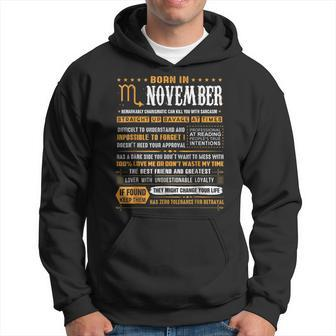 November Birthday Gifts - Born In November Scorpio Men Hoodie Graphic Print Hooded Sweatshirt - Thegiftio UK