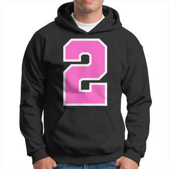 Number 2 Sports Jersey Birthday Age Lucky Number Red White Men Hoodie - Thegiftio UK