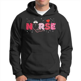 Nurse Valentines Day Er Icu Nicu Rn Nurses Valentine Women Men Hoodie Graphic Print Hooded Sweatshirt - Seseable
