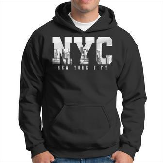 Nyc New York City Skyline Ny Pride Black & White Vintage Hoodie | Mazezy