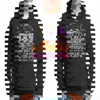 In October We Wear Pink Sugar Skull Breast Cancer Halloween Men Hoodie - Thegiftio