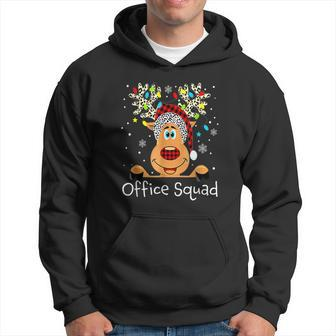 Office Squad Reindeer Funny Teacher Christmas Xmas Men Hoodie Graphic Print Hooded Sweatshirt - Seseable