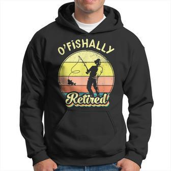 Ofishally Retired Fishing Retirement Men Hoodie Graphic Print Hooded Sweatshirt - Seseable