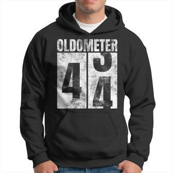 Oldometer 43-44 Yrs Old Man Woman Bday Graphic 44Th Birthday Hoodie - Seseable