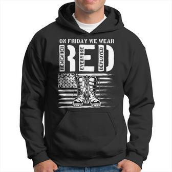 On Friday We Wear Red Friday Military Support Troops Us Flag Hoodie | Mazezy