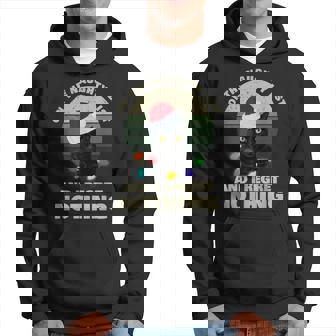 On The Naughty List And I Regret Nothing Christmas Black Cat Men Hoodie Graphic Print Hooded Sweatshirt - Seseable