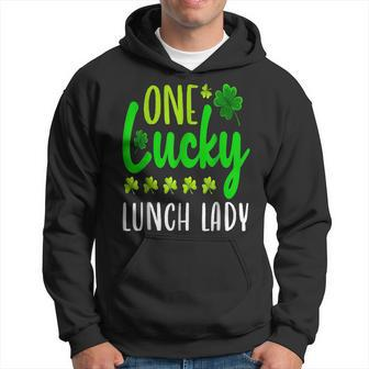 One Lucky Lunch Lady St Patricks Day Irish Shamrock Hoodie - Seseable