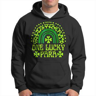 One Lucky Para Family St Patricks Day Rainbow Leopard Hoodie - Seseable
