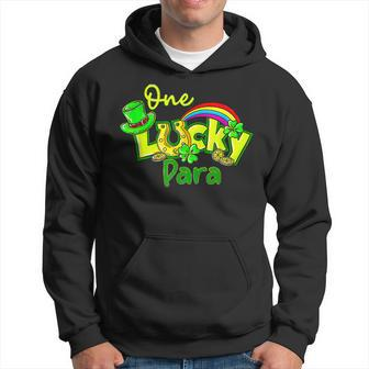 One Lucky Para St Patricks Day Shamrock Paraprofessional Hoodie - Seseable