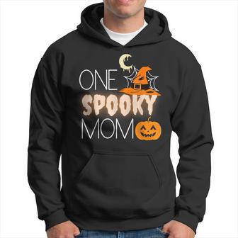 One Spooky Mom Halloween Witch Costume Party Family Womens Men Hoodie Graphic Print Hooded Sweatshirt - Thegiftio
