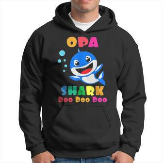 Opa Shark Funny Fathers Day Gift For Mens Dad Hoodie - Seseable