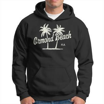 Ormond Beach Florida Vintage 70S Palm Trees Graphic Men Hoodie Graphic Print Hooded Sweatshirt - Seseable