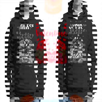 Our First Valentine As Mr And Mrs 2023 Hearts Valentines Day Hoodie - Seseable