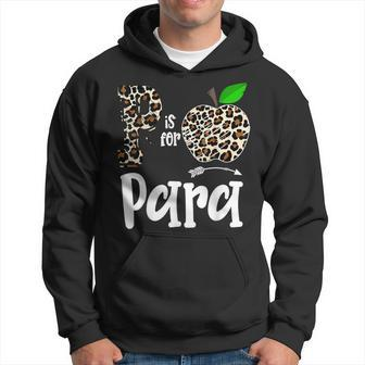 P Is For Paraprofessional Para Leopard Apple Para Squad Hoodie | Mazezy