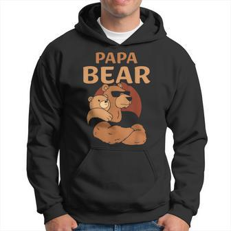 Papa Bear Bears Animal Pun Lover Dad Father Daddy Fathers Hoodie | Mazezy