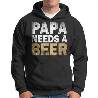 Papa Braucht Ein Bier Lustiges Herren Hoodie, Statement in Schwarz - Seseable