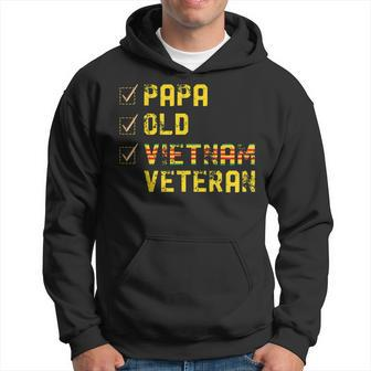 Papa Old Vietnam Veteran S Gifts For Fathers Day Men Hoodie Graphic Print Hooded Sweatshirt - Seseable
