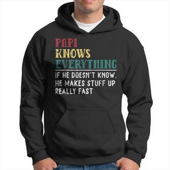 Papi Knows Everything Fathers Day Gift For Funny Grandpa Hoodie | Mazezy