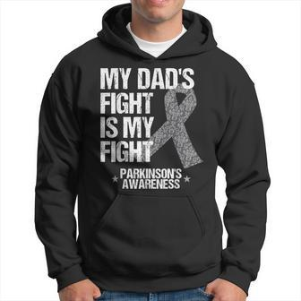 Parkinsons Disease Awareness DadS Fight Silver Ribbon Gift Hoodie - Thegiftio UK
