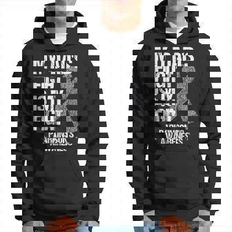 Parkinsons Disease Awareness DadS Fight Silver Ribbon Gift Hoodie - Thegiftio