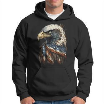 Patriotic Bald Eagle 4Th Of July Men Usa American Flag Hoodie - Thegiftio UK