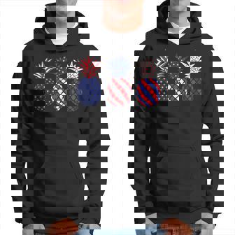 Patriotic Red White & Blue Pineapple Hawaii July 4 Men Hoodie - Thegiftio UK
