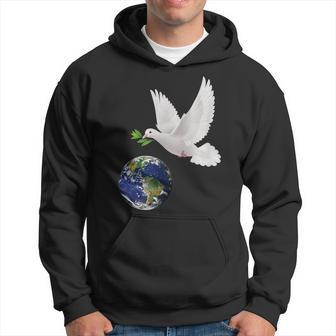 Peace Dove World Peace Earth Peace White Peace Dove Men Hoodie Graphic Print Hooded Sweatshirt - Seseable