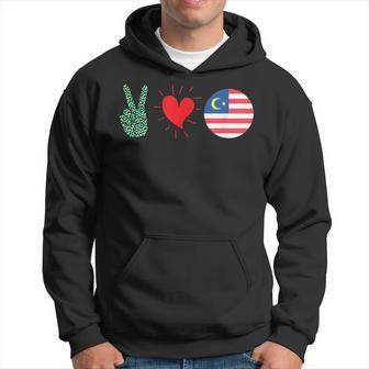 Peace Love Malaysia Flag Malaysian Pride Roots Hoodie | Mazezy