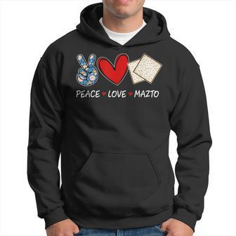 Peace Love Matzo Funny Passover Pesach Seder Jewish Food Hoodie | Mazezy