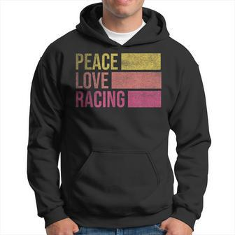 Peace Love Racing Funny Auto Racing Mechanic Manual Hoodie | Mazezy