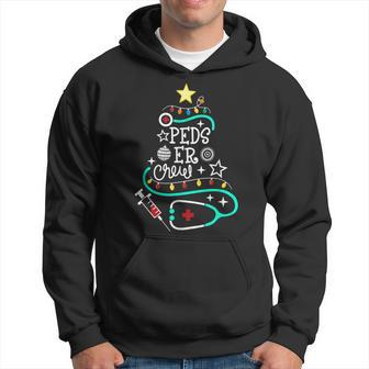 Peds Er Christmas Crew - Emergency Nurse Pediatric Er Techs Men Hoodie Graphic Print Hooded Sweatshirt - Seseable