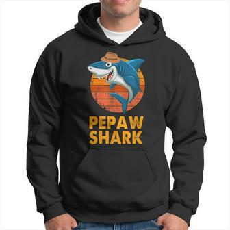 Pepaw Shark Vintage Papa Opa Vatertag Geschenke Hoodie - Seseable
