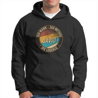 Personalisiertes Schwarzes Hoodie David, Mann Mythos Legende, Vintage-Stil - Seseable