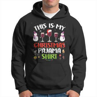Ph This Is My Christmas Pajama Wine Costume Drinking Men Hoodie - Thegiftio UK