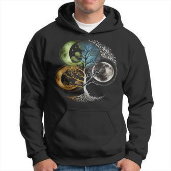 Phases Of The Moon Tree Mystical Zen Yoga Meditation Graphic Hoodie | Mazezy