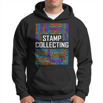 Philatelist Gifts Stamp Collecting Words Lover Gift Men Hoodie Graphic Print Hooded Sweatshirt - Seseable