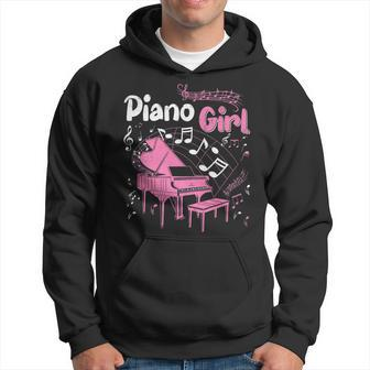 Piano Girl Pianist Music Notes Keyboard Musical Notes Cute Hoodie - Seseable