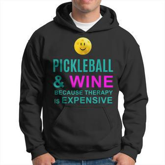Pickleball And Wine Because Therapy Is Expensive Men Hoodie - Thegiftio UK