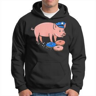 Pig Cop Funny Police Officer Doughnut Gift Hoodie - Seseable