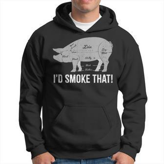 Pig Id Smoke That Bbq Grilling Fathers Day Smoking Meat Hoodie - Seseable