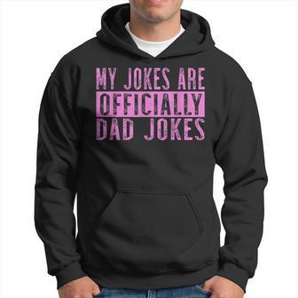 Pink Girl Dad Pregnancy Announcement My Jokes Are Officially Gift For Mens Hoodie | Mazezy
