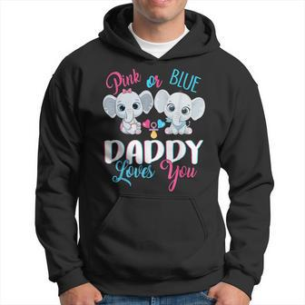 Pink Or Blue Daddy Loves You Elephants-Baby Gender Reveal Hoodie - Thegiftio UK