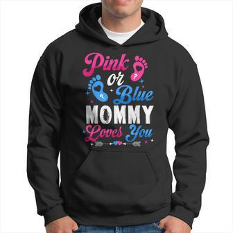 Pink Or Blue Mommy Mom Loves You Baby Gender Reveal Keeper Hoodie - Thegiftio UK