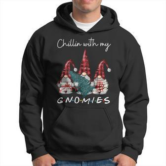 Plaid Christmas Chillin With My Gnomies Family Matching Men Hoodie Graphic Print Hooded Sweatshirt - Thegiftio UK