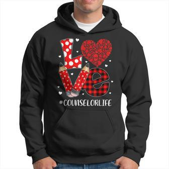 Plaid Heart Love Counselor Valentine Day Christmas Men Hoodie - Thegiftio UK