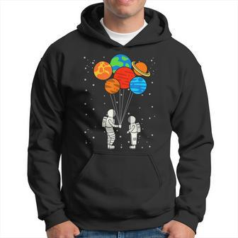 Planet Balloons Astronaut Planets Galaxy Space Outer Hoodie - Seseable