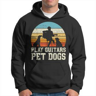 Play Guitars Pet Dog Retro Music Guitarist Animal Lover Gift Hoodie - Seseable