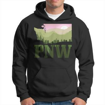 Pnw Pacific Northwest Mountains Idaho Oregon Washington Gift Men Hoodie Graphic Print Hooded Sweatshirt - Seseable