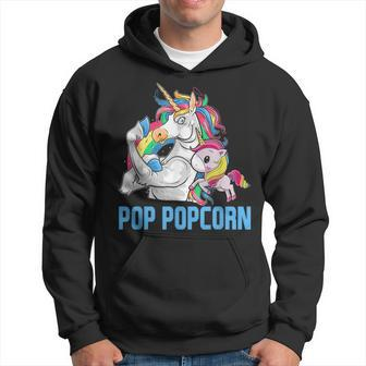 Pop Popcorn Muscle Unicorn Dad Grandpa Baby Men Hoodie - Thegiftio UK
